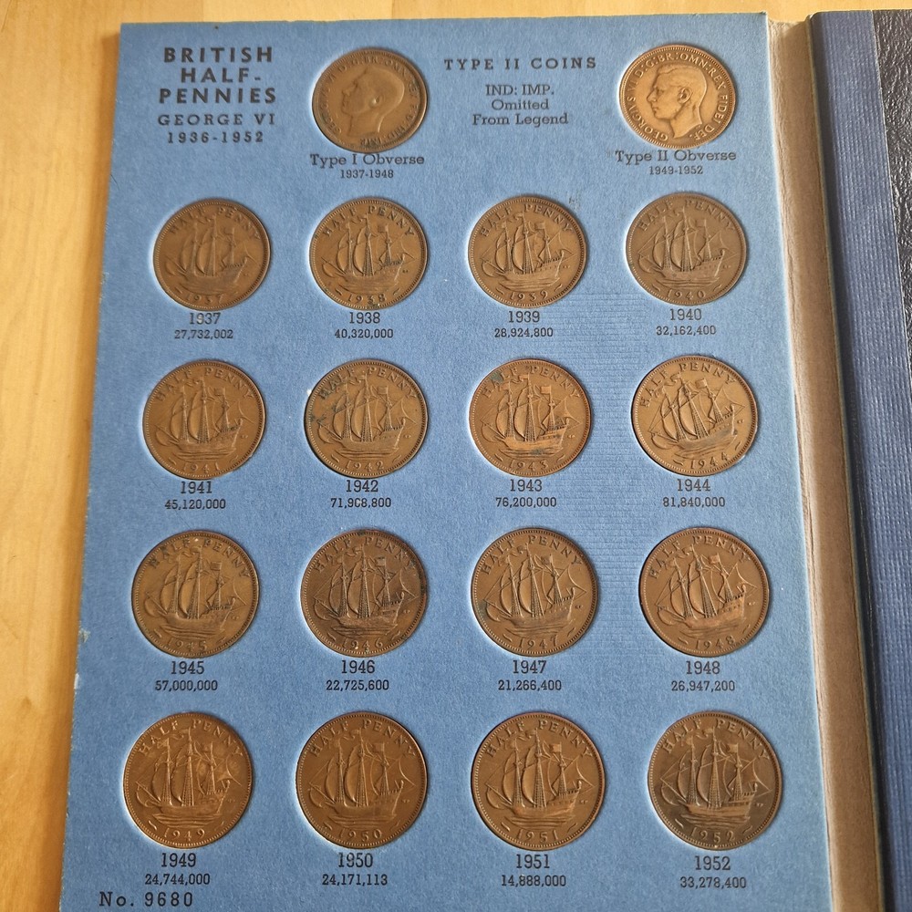 Whitman Folder 1937-67 Complete Halfpennies