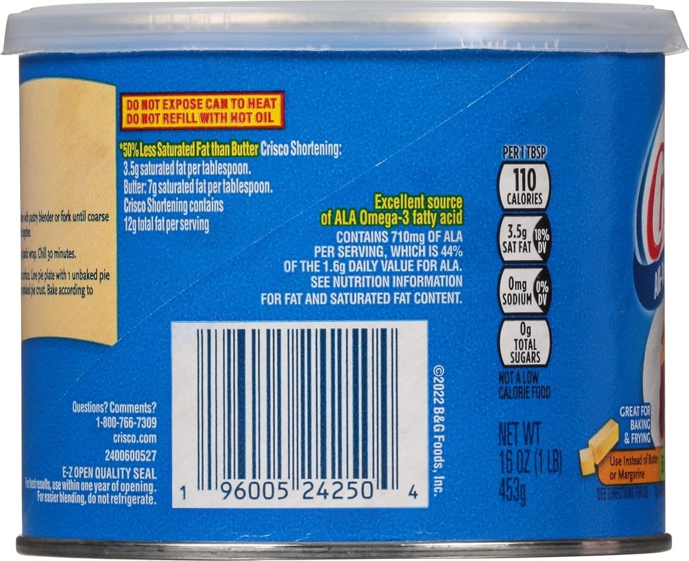 Crisco All-Vegetable Shortening, 16 Ounce