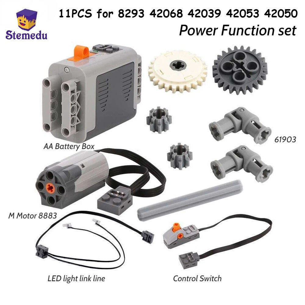 11PCS MOC Power Functions Technical M Motor 8883 AA Battery Box Building Blocks