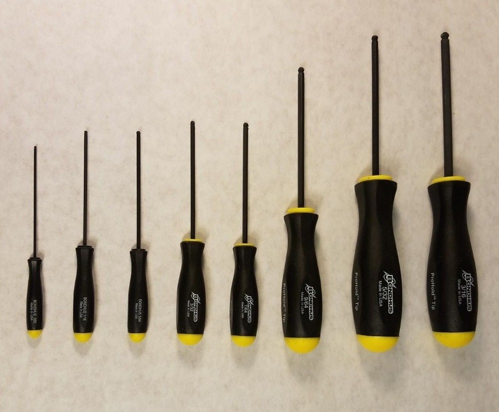 SAE Ball Driver Set of 8 with "ProHold" Button Technology