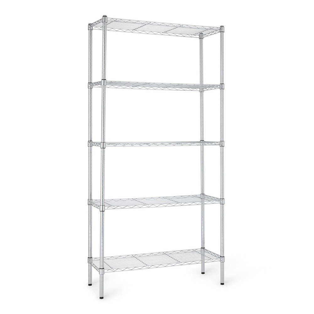 Amazon Basics 5-Shelf Adjustable Heavy Duty Steel Wire Rack, Space Saving Storag