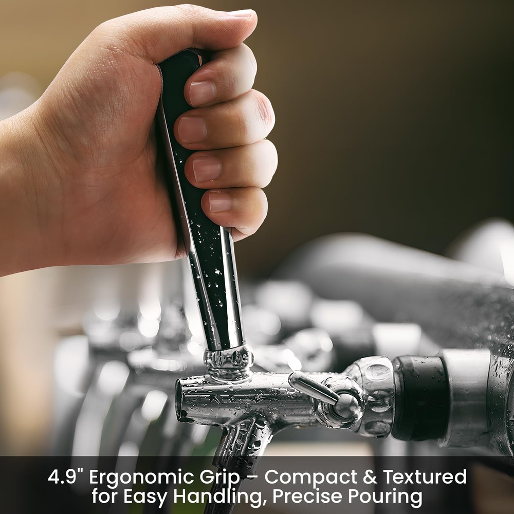2 Pack Stainless Steel Beer Keg Tap Handle – 4.9" Durable Metal Handle 3/8" T...