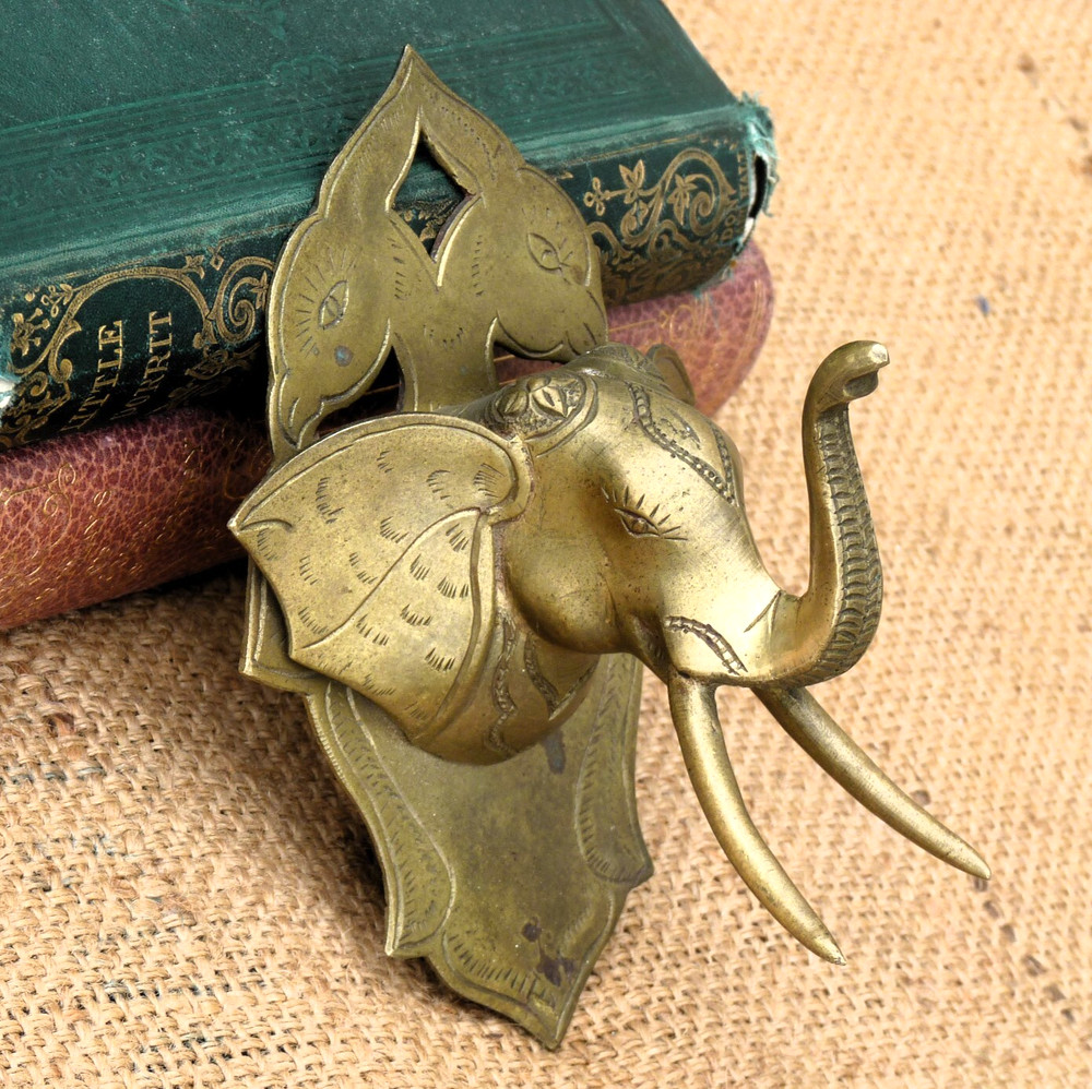 Brass Elephant Wall hook Vintage