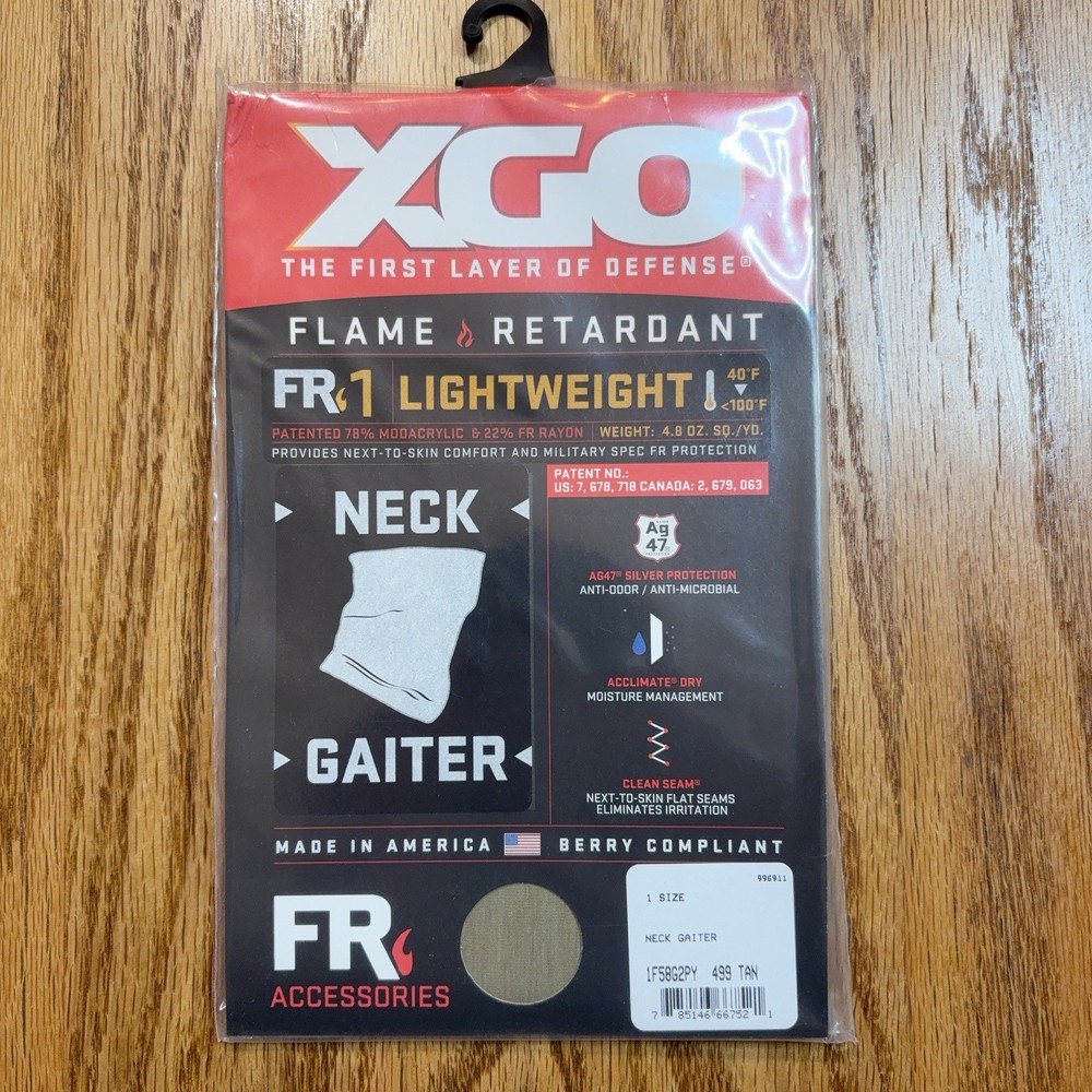 XGO Lightweight FR Neck Gaiter Tan Flame Resistant Multi-Use 499 NEW