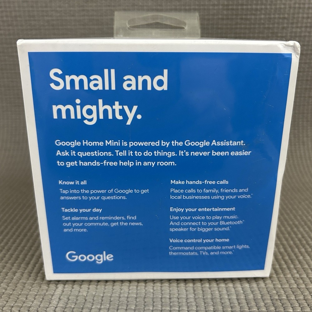 GOOGLE HOME MINI (1st Generation) Smart Speaker w/Google Assistant Chalk NEW