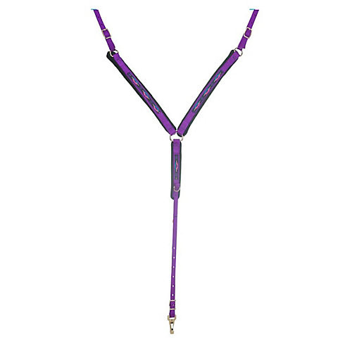Triple E Nylon Breast Collar with Overlay Purple