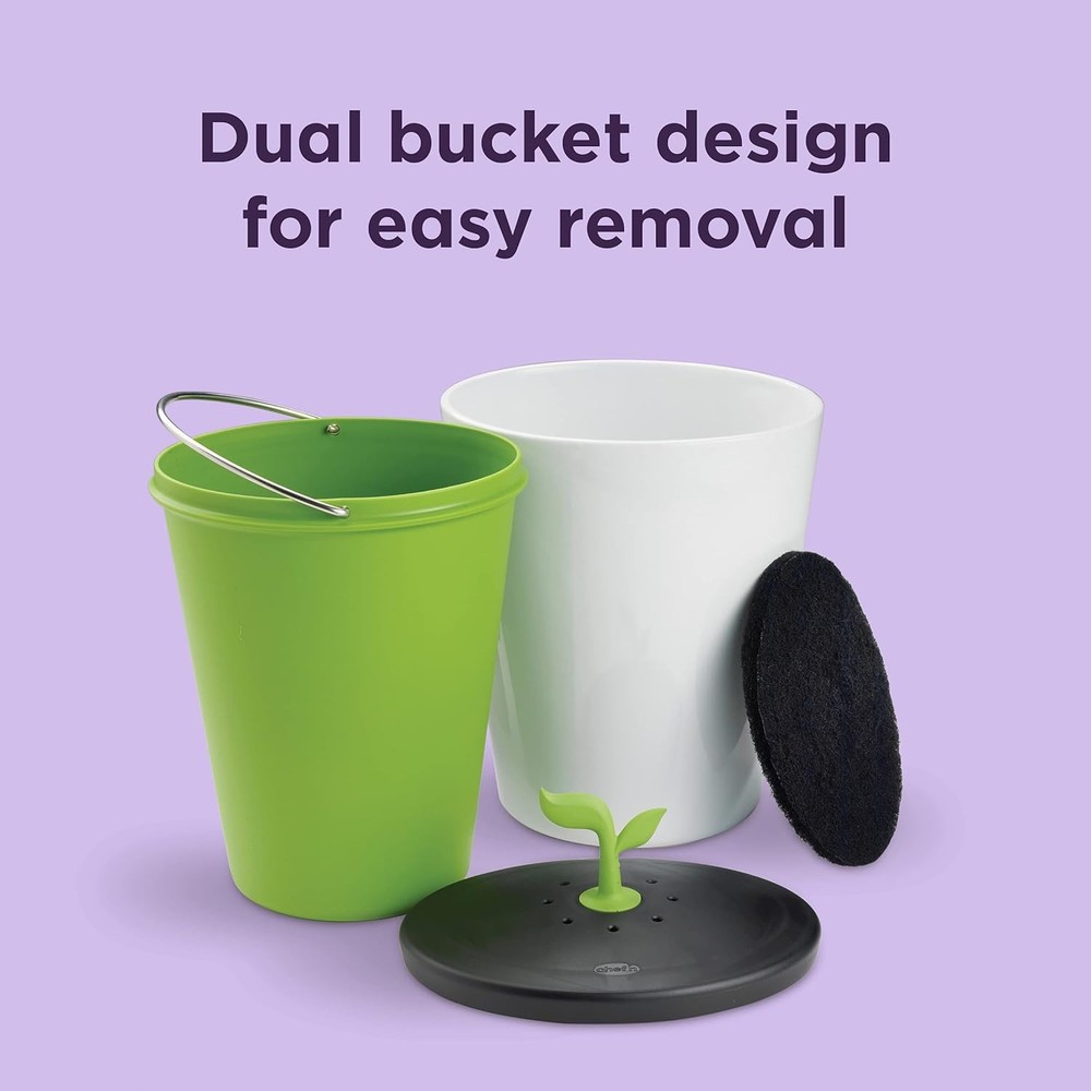 Countertop Compost Bin 3L Ceramic Odor Free Modern Kitchen EcoCrock