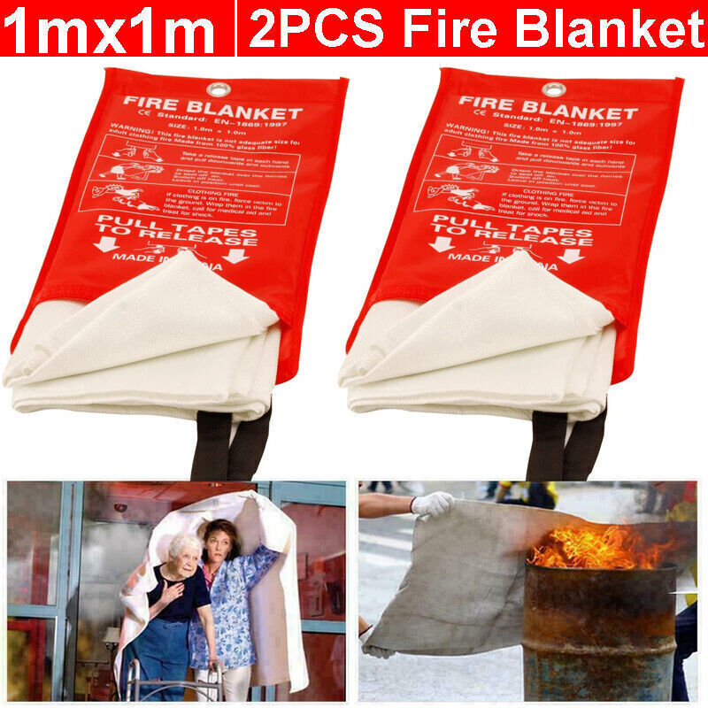 4X Large Fire Blanket Fireproof For Home Kitchen Office Caravan Emergency Safety