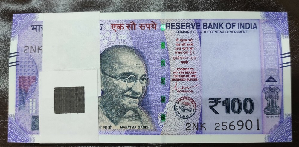 India, 100 Rupees 2020, New Issue Banknote, 25 Pcs Lot From Same Bundle P112 UNC