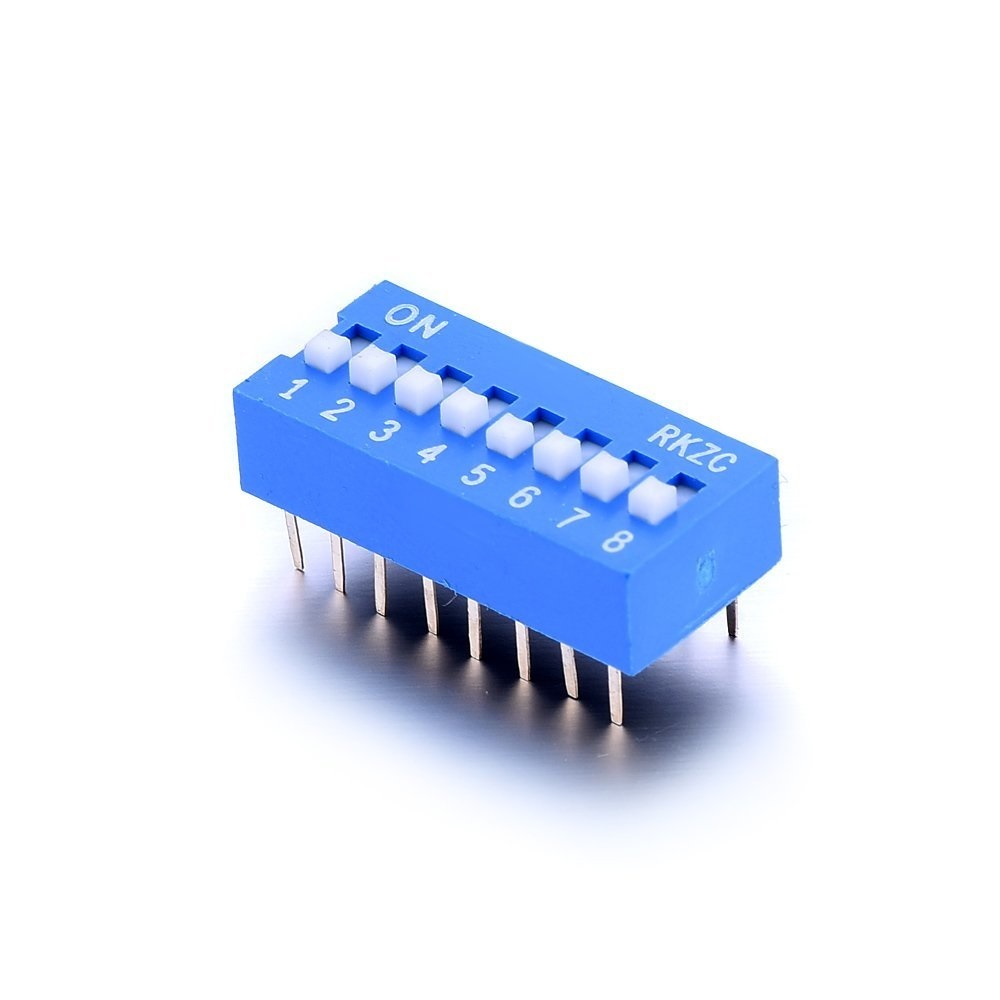 10Pcs Slide Type Switch Module 2.54mm 8-Bit 8 Position Way DIP Blue Pitch