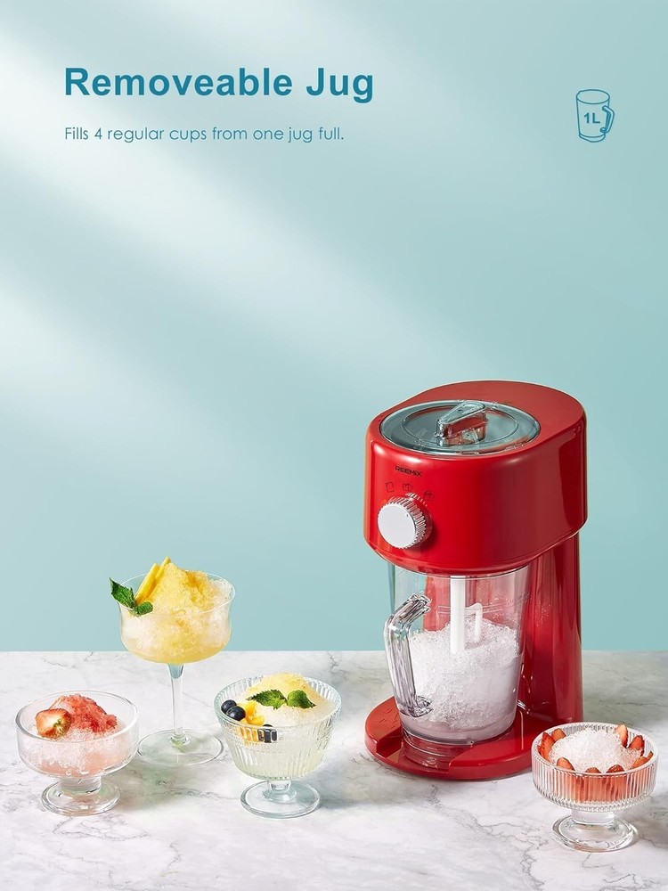 Quick & Easy Snow Cone Machine - Electric Shaver with Adjustable Ice Thickness