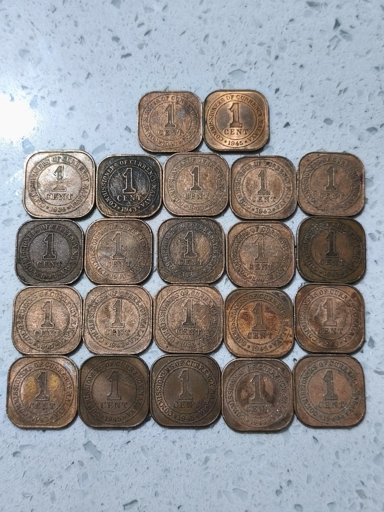 Malaya George VI 1 Cent Coins Bundle x22
