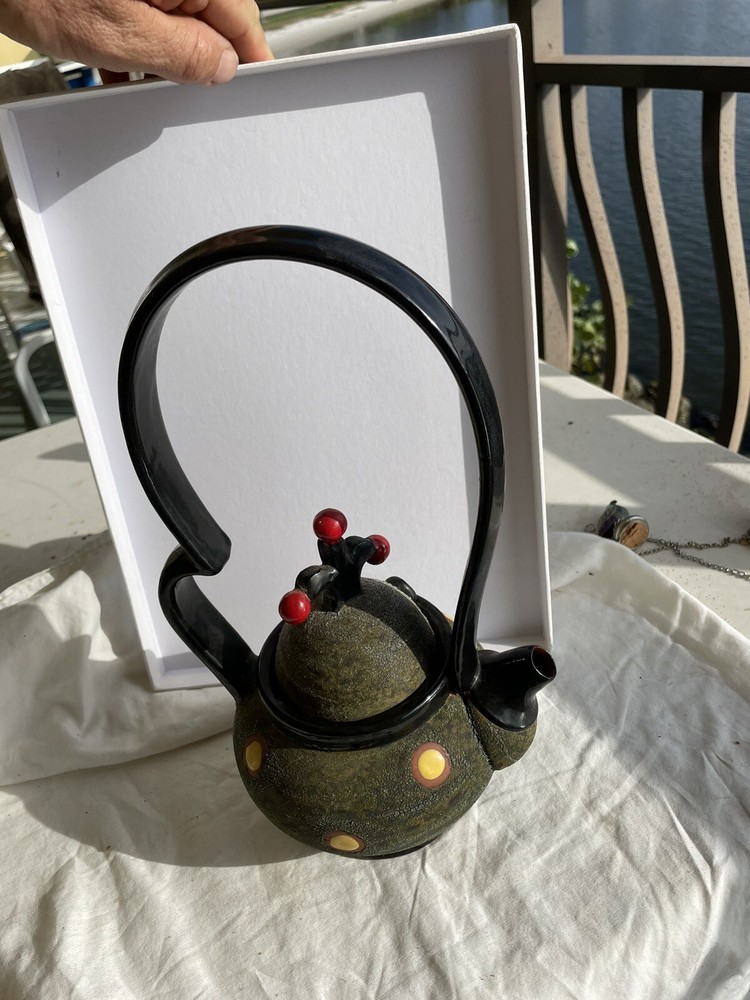 Signed Quite Unique Ceramic Studio Pottery Tea Caddle 13’