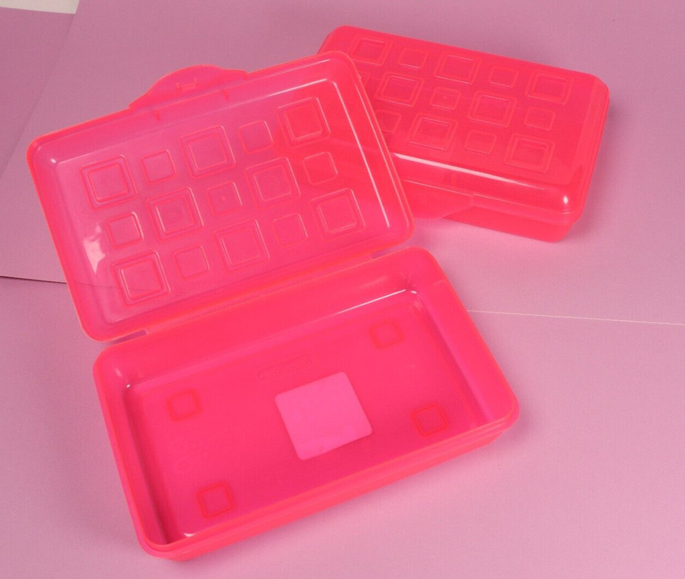 Sterilite Small Pencil Box Plastic x2 Cobalt Pink