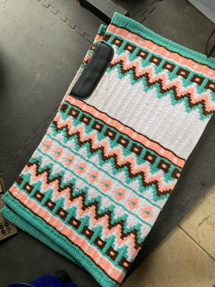 Oversized Show Pad Peach Teal Brown White