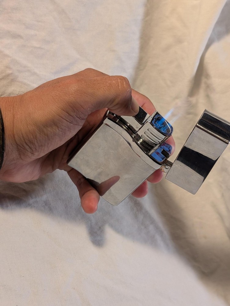 Large Chrome Table Top Refillable Lighter