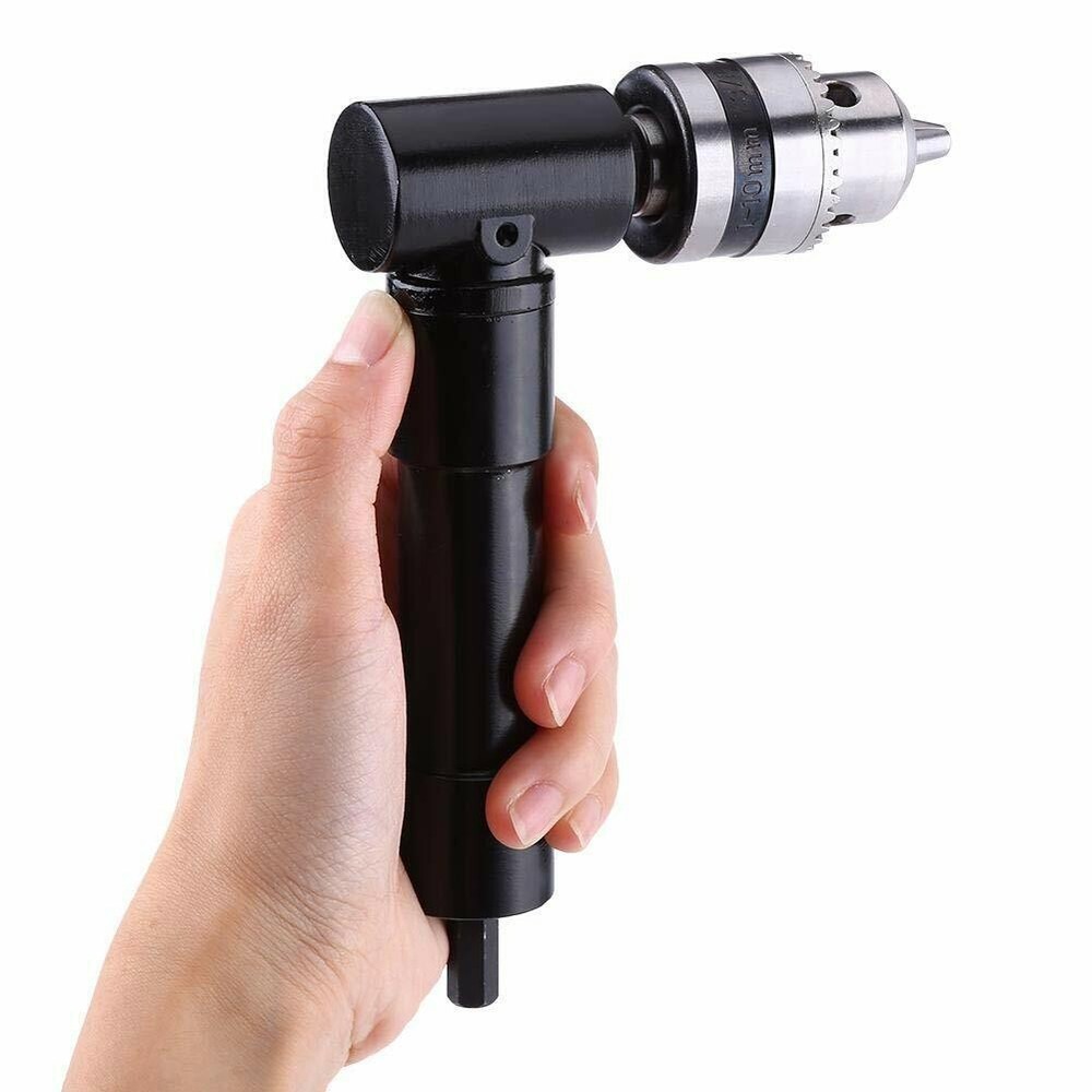 Cordless 90° Right Angle Drill Attachment Adapter Handle Chuck 3/8" Keyed Chuck