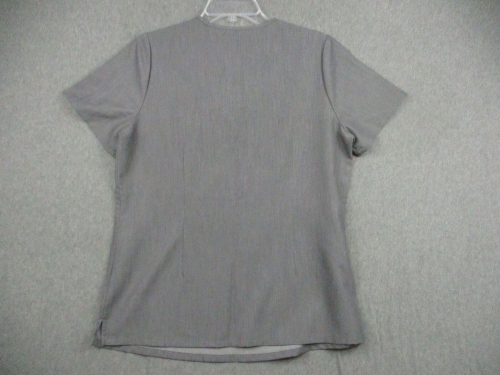 Figs Technical Collection Gray Catarina Scrubs V-Neck Top Medium Uniform Gray