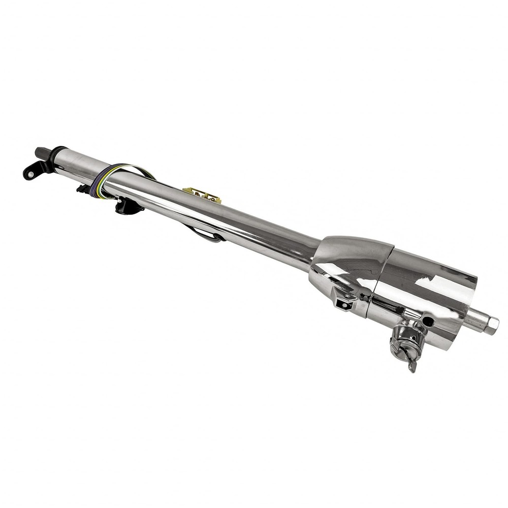 30" Auto Column Shift Tilt Steering Column with Key & Wheel Adapter Chrome