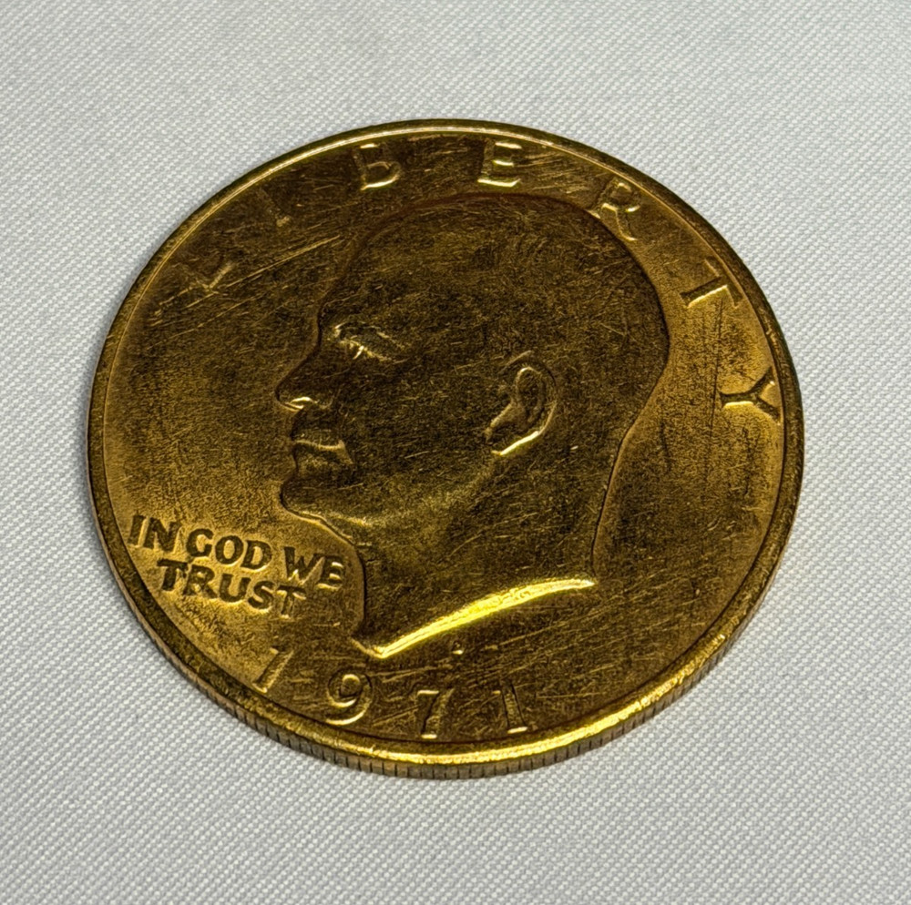 1971-D $1 Eisenhower Ike Dollar ~ Gold Plated *See Condition