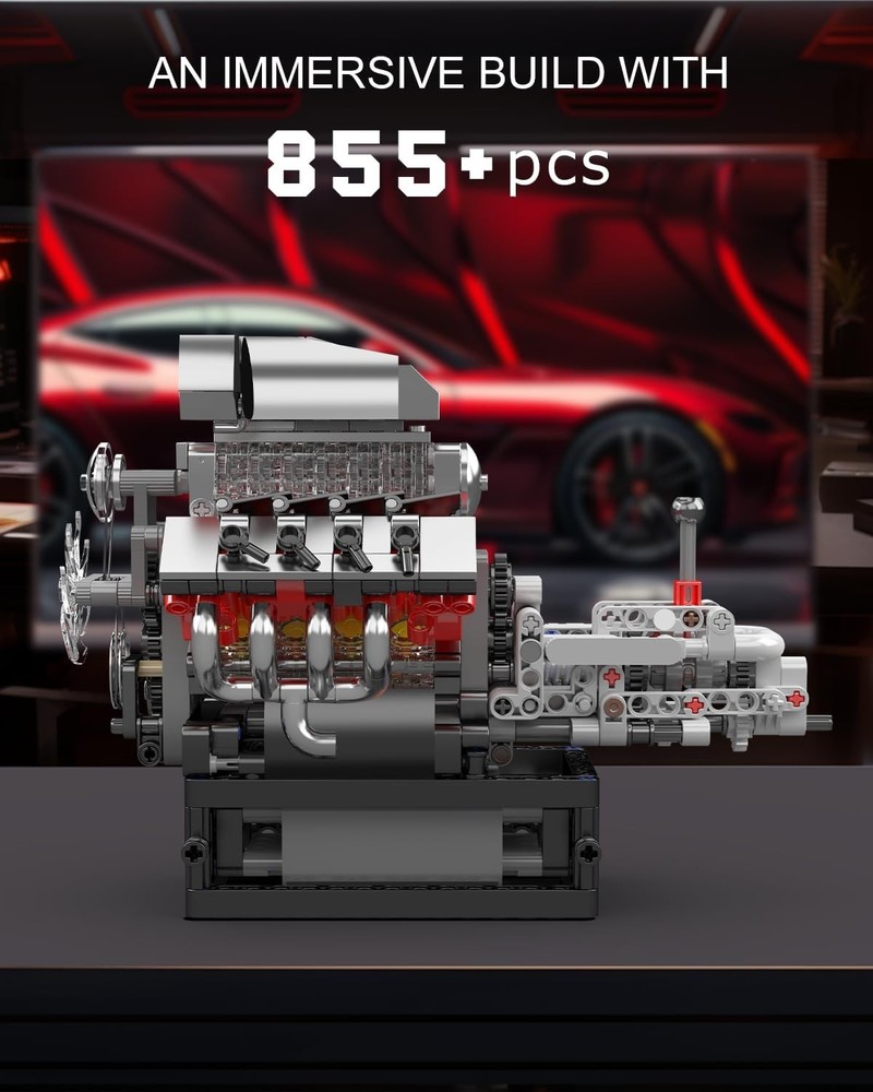 DIY STEM V8 Engine Model Kit - Build Your Own Mechanical Engine Assembly