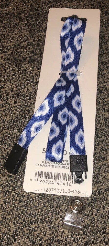 Studio C Patterned Ribbon ID Lanyard with Attached Retractable Badge Reel