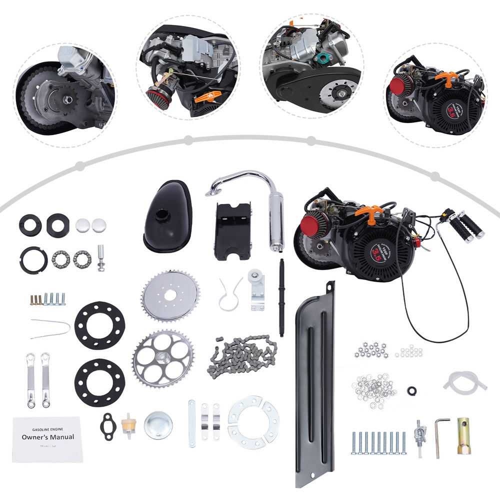 100cc 4 stroke Bicycle Engine Kit Set Gas Motorized Motor Bike Modified Engine