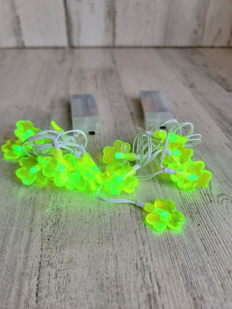 Shamrock mini string light st Patrick day set decor green