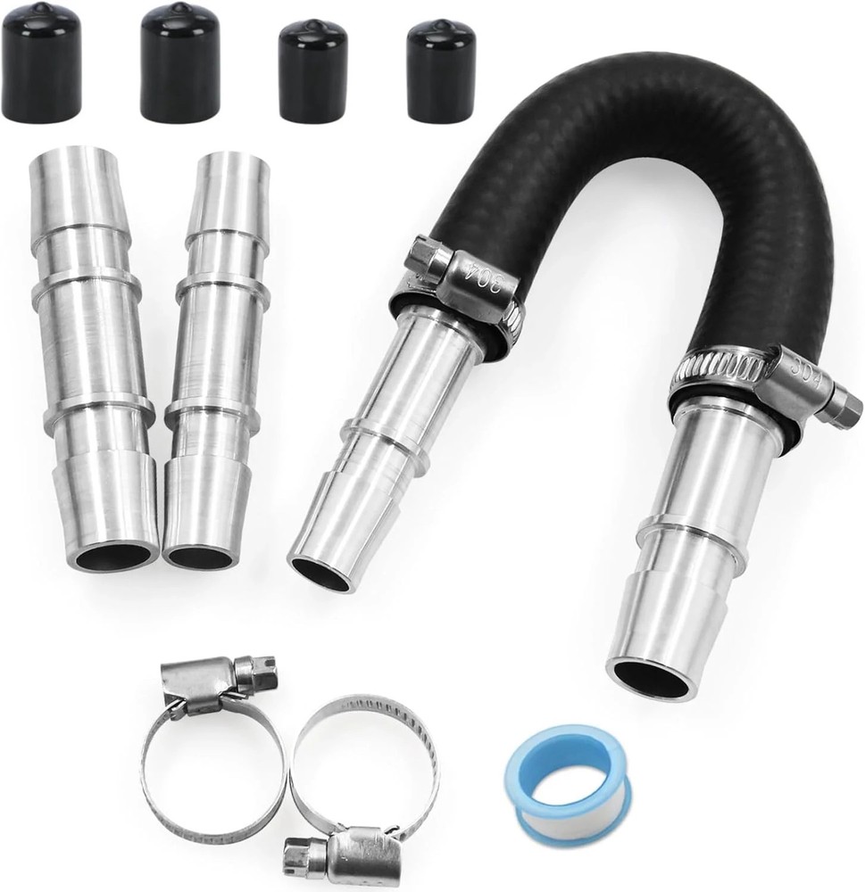 626-001 Upgrade Aluminum Engine Heater Core Bypass Kit with 5/8" 3/4" Hose Fit F