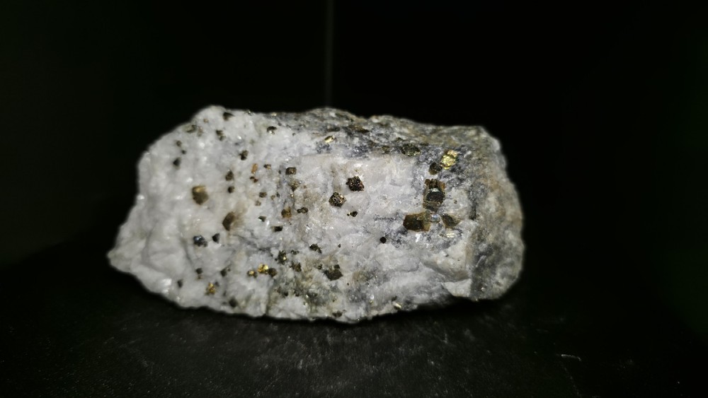 UV Reactive Pyrite On Calcite Specimen