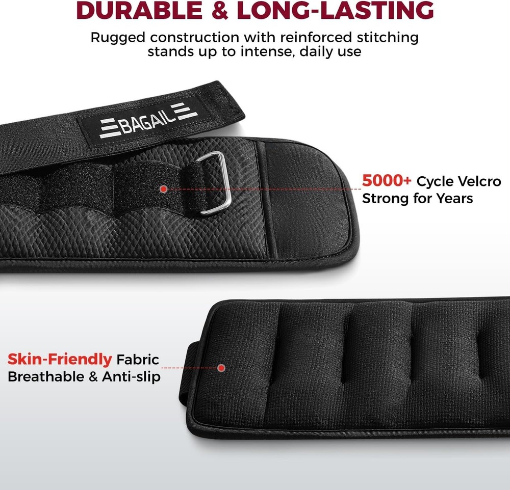 Durable 2 LB Adjustable Ankle & Wrist Weights – Ideal for Strength Training