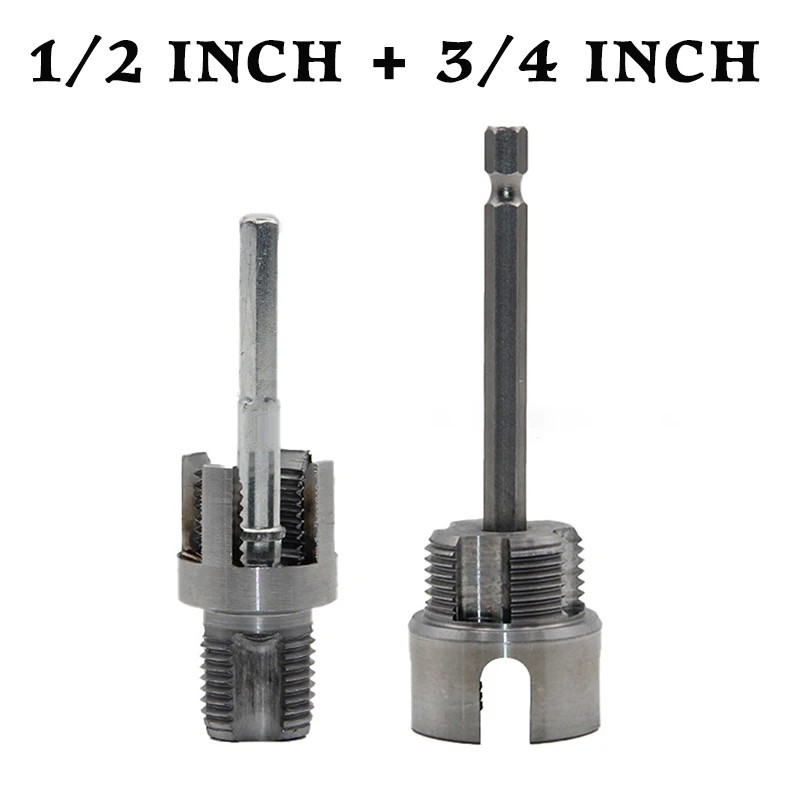 2pcs Integrated Internal & External Pipe Threading-Tool,PVC Pipe Threader Kit