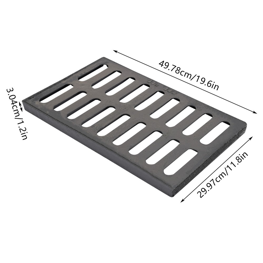 3-Pack Durable Ductile Cast Iron Drain Grate for Channel Drainage System