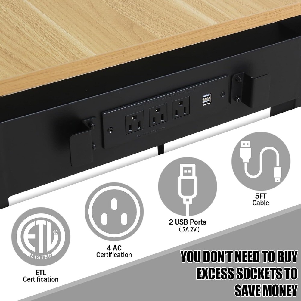 Workbench Power Outlet 2000LBS Load Capacity 48 "Adjustable Workbench & Wheels