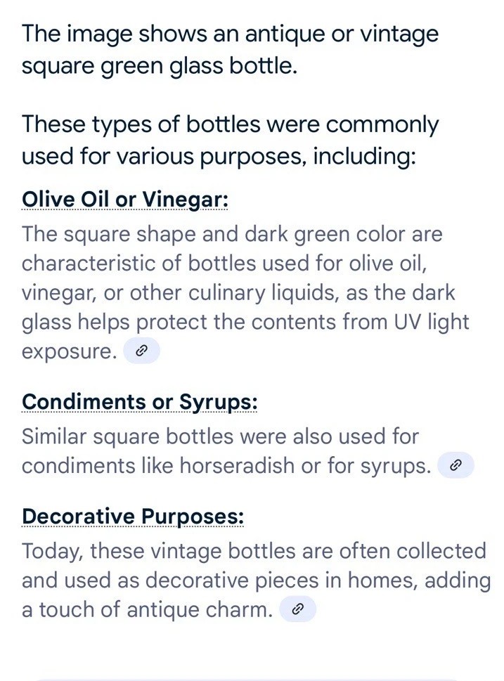 VTG Blue/Green Glass Bottle
