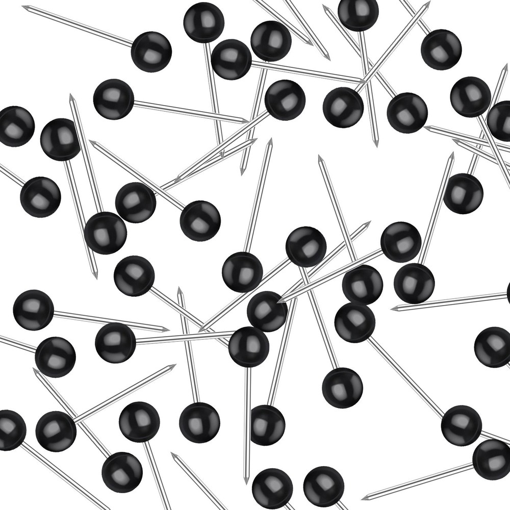 500 Pack Map Push Pins Bulk 1/8 Inch Black Tacks 1/ 8 Inch,