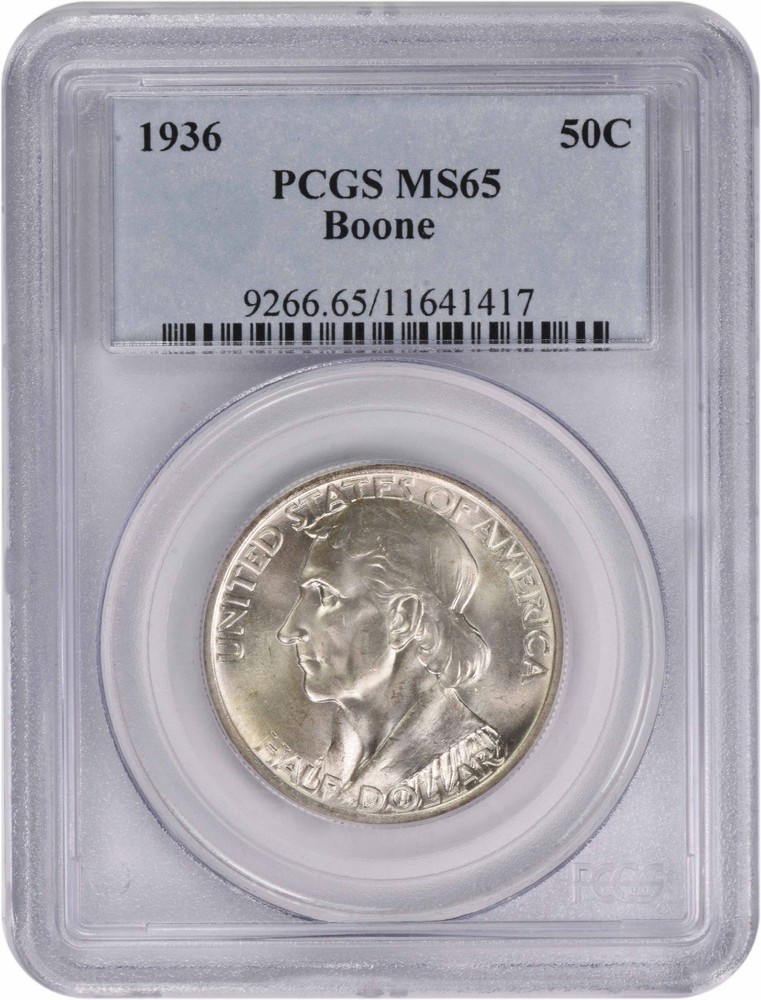 Boone Commemorative Silver Half Dollar 1936 MS65 PCGS