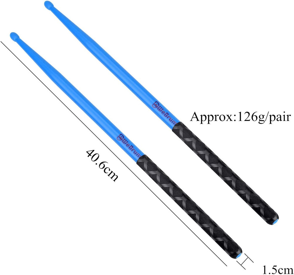 5A Nylon Drumsticks for Drum Set Light Durable Plastic Exercise ANTI-SLIP Handle