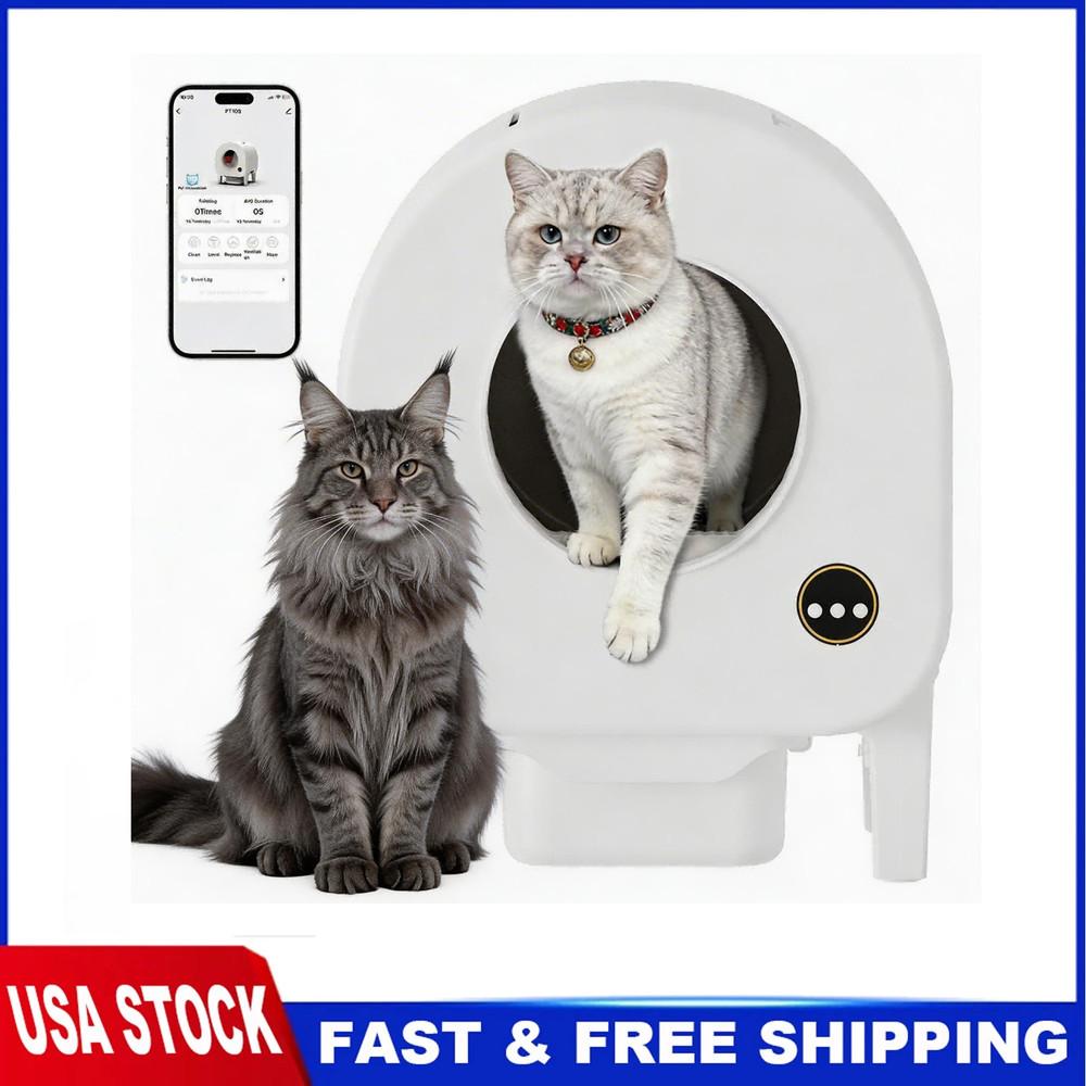 Self Cleaning Litter Box for Multiple Cats, Automatic Cat Litter Box App Control