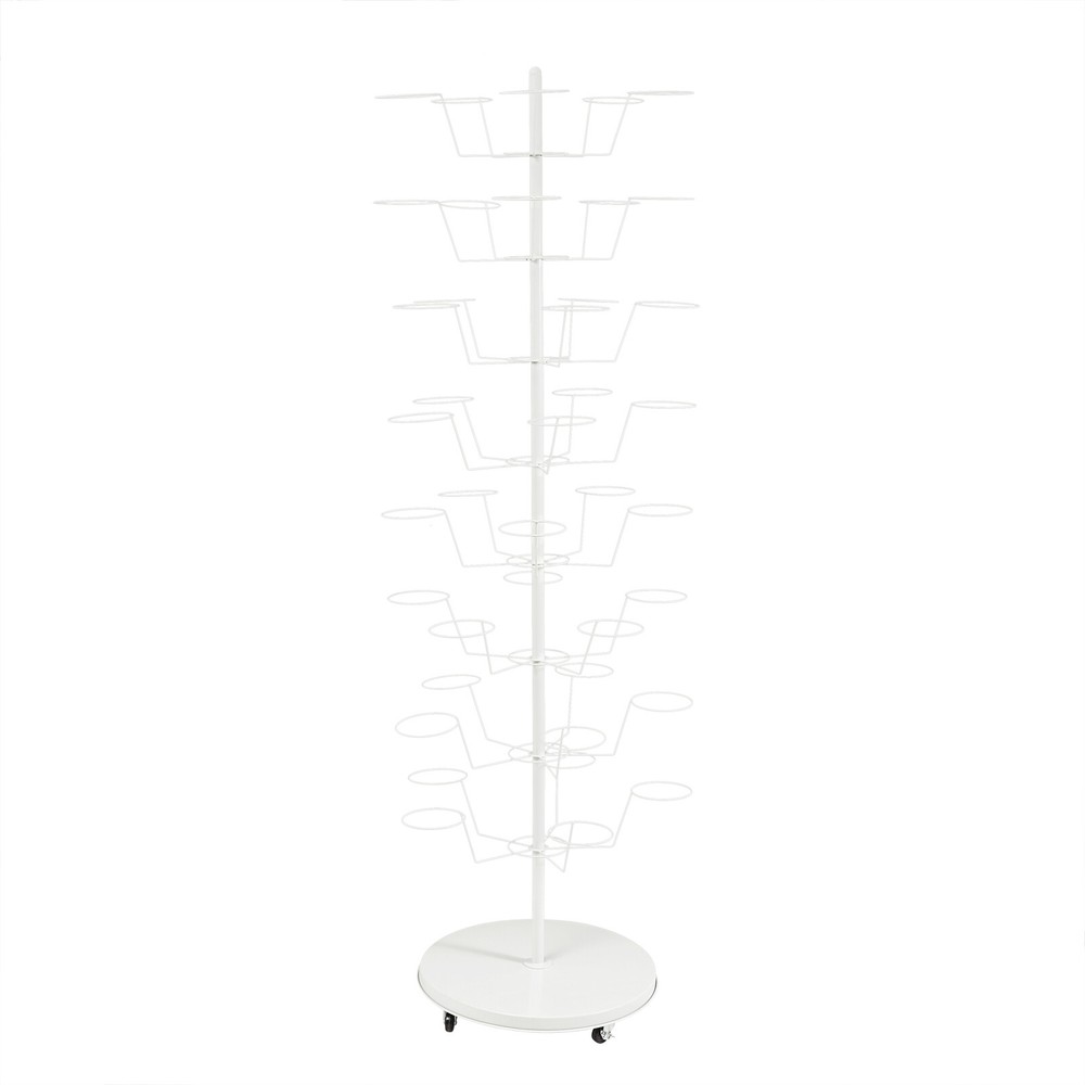 White Hat Rack, Freestanding Hat Display Stand, 8-tier Hat Holders