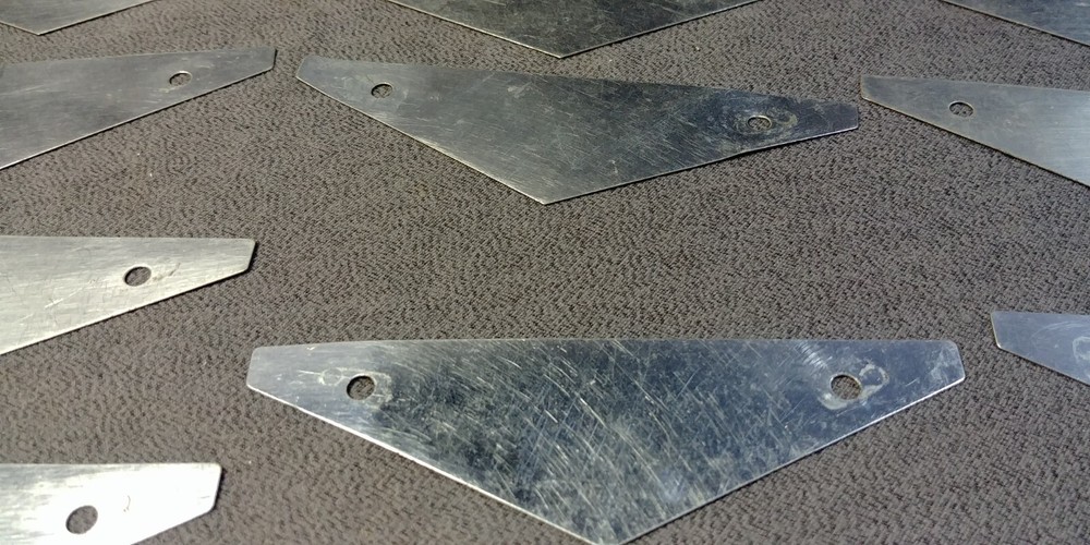 15 1940s Triangle Backplate Cabinet Door Drawer Handle Pull Hardware Lot