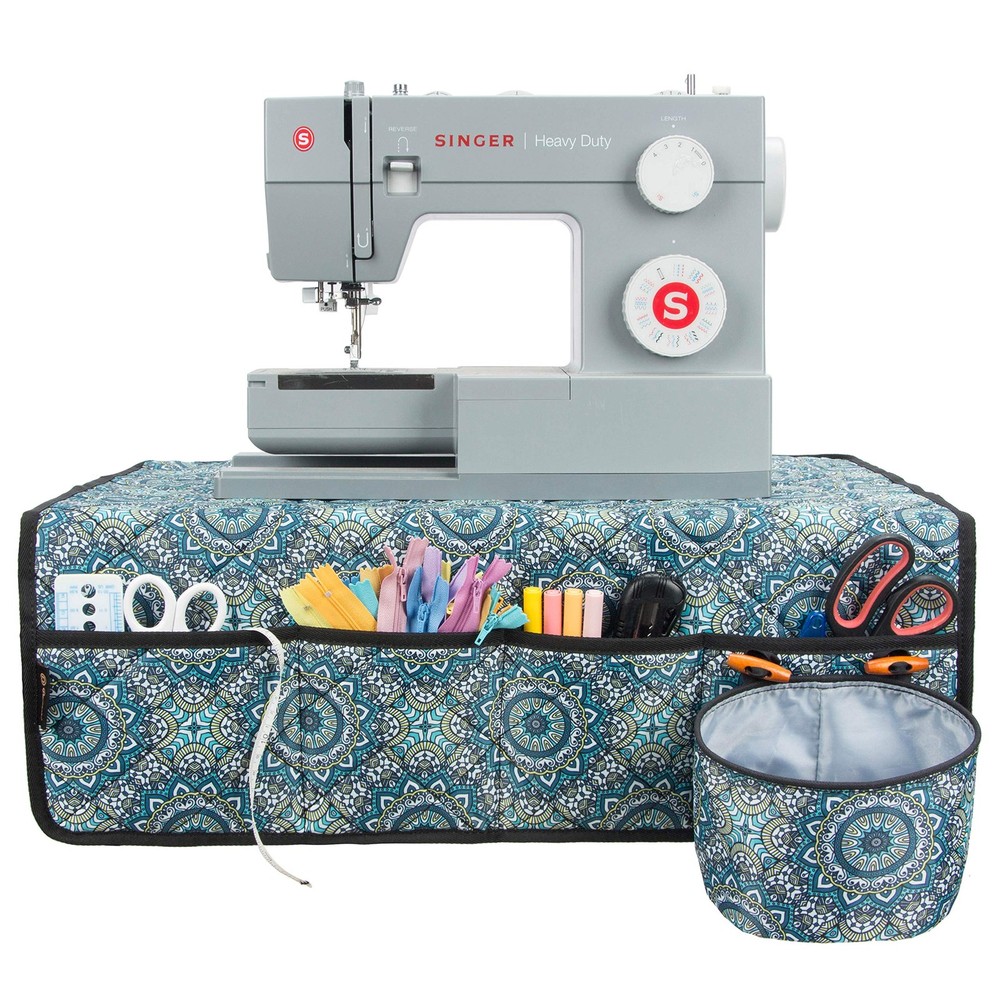 PACMAXI Sewing Machine Pad for Table with Pockets, 6-Mandala Pattern