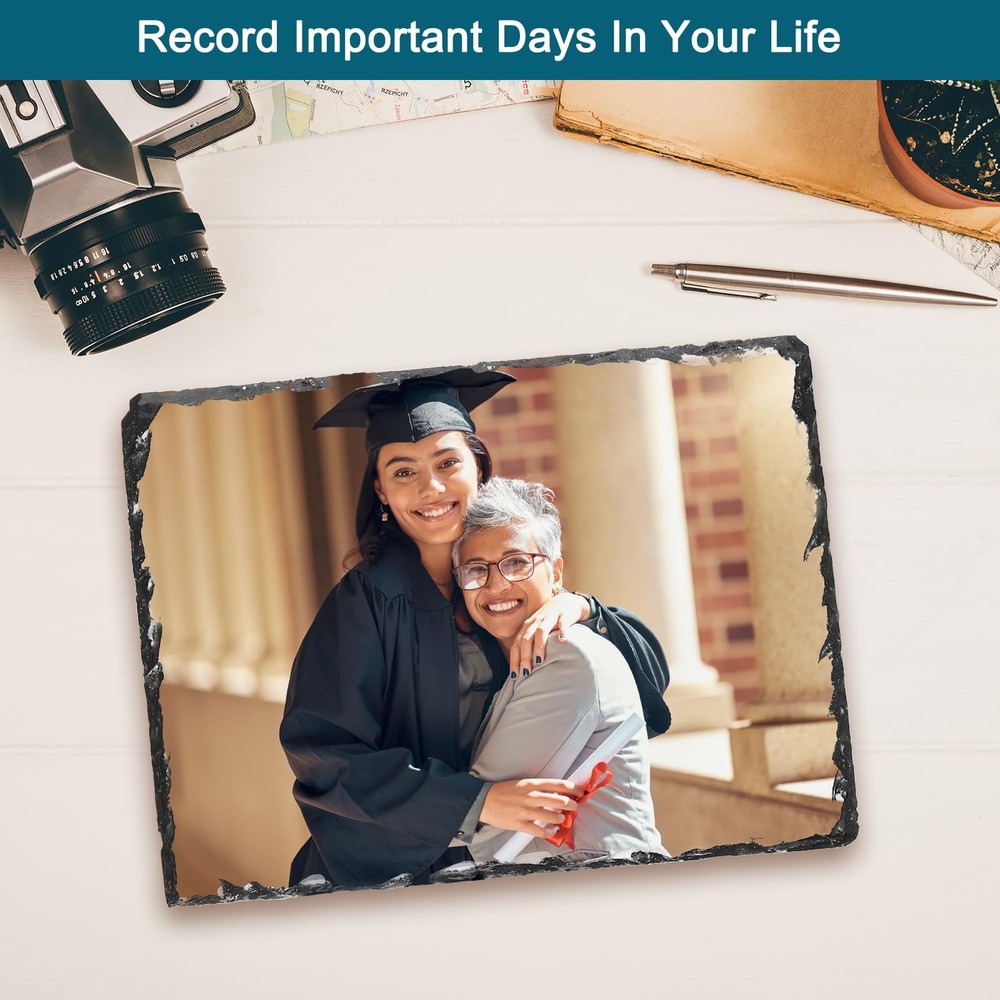 PATIKIL 10x Sublimation Slate Blanks Rectangular Stone Photo Frames 5.9"x7.9"