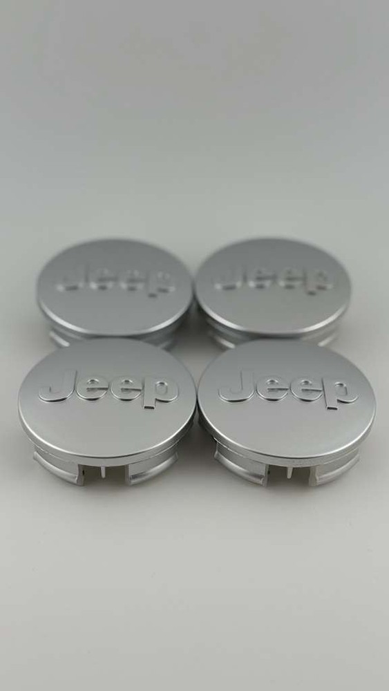 JEEP 4 X 63mm Silver Wheel Center Caps Wrangler Compass CHEROKEE