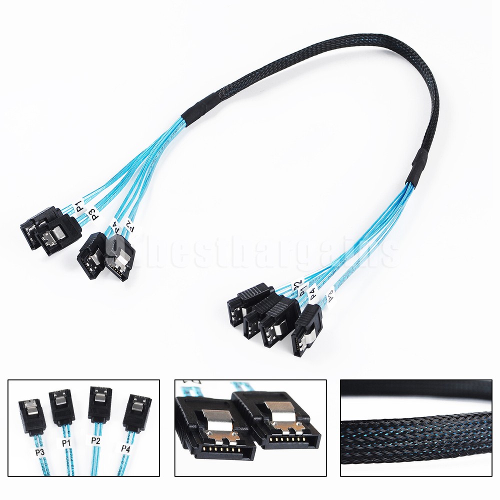 SATA III 6Gbps SAS Cable for Server SATA 7 Pin to SATA 7 Pin Data Cable US