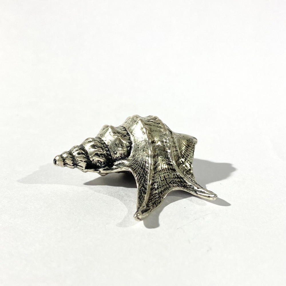 vintage  solid silver shell miniature ,  hallmarked italian figurine