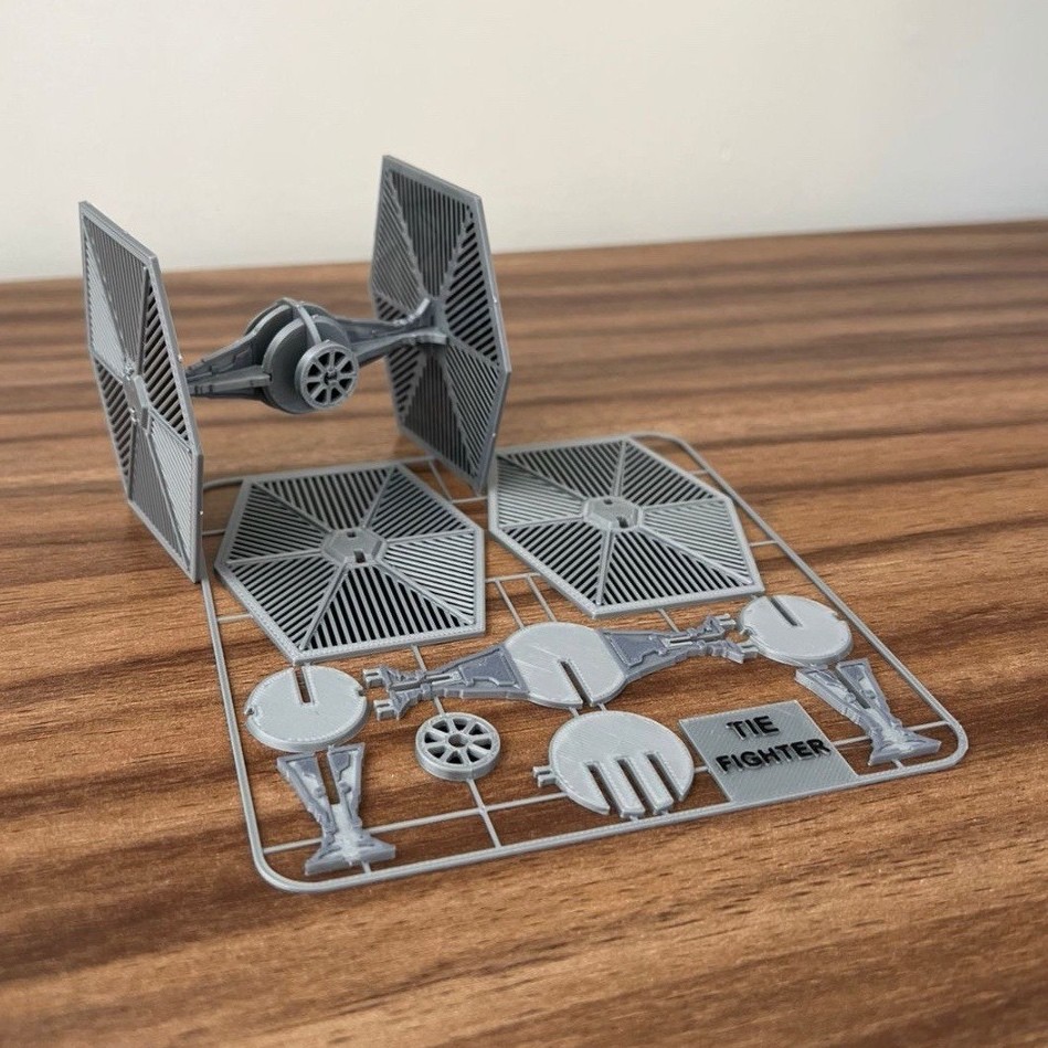 TIE Fighter Plastic Model Kit Gray Unassembled Science Fiction