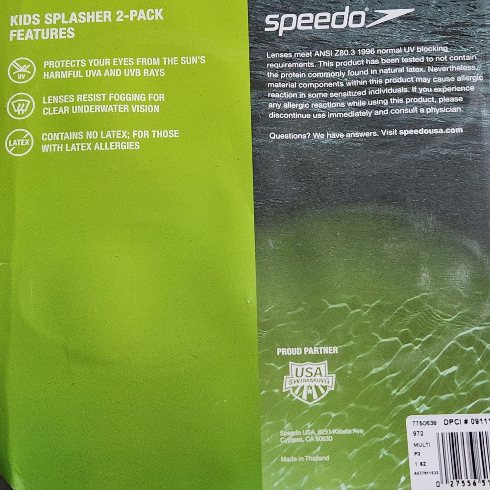 Speedo Kids Splasher Goggles 2-Pack Ages 3-8