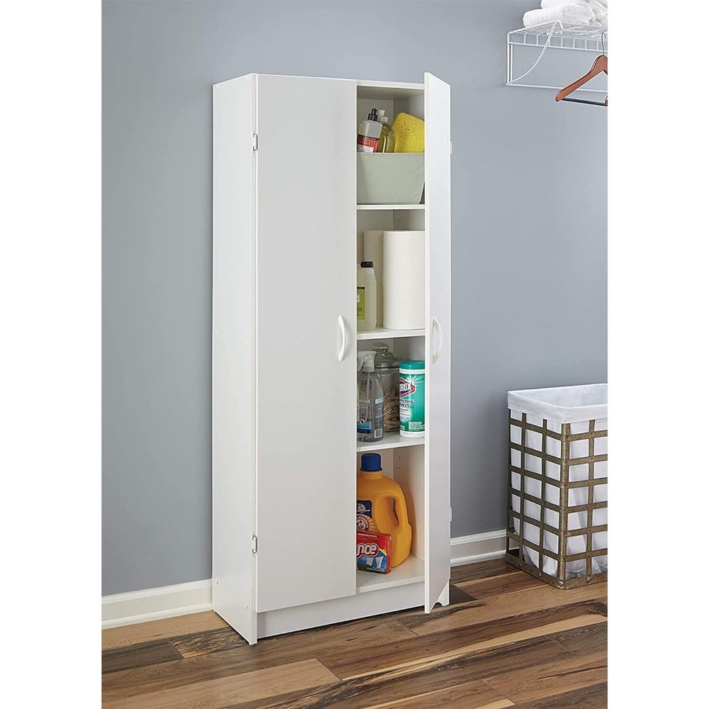 Pantry Cabinet Cupboard with 2 Doors Adjustable Shelves Standing Storage Kitchen