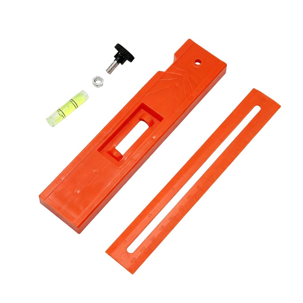 Woodworking Measuring Ruler with Bubble Level Rotatable